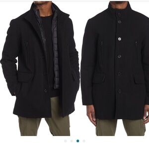 STAND Collar Bib Wool Blend Coat